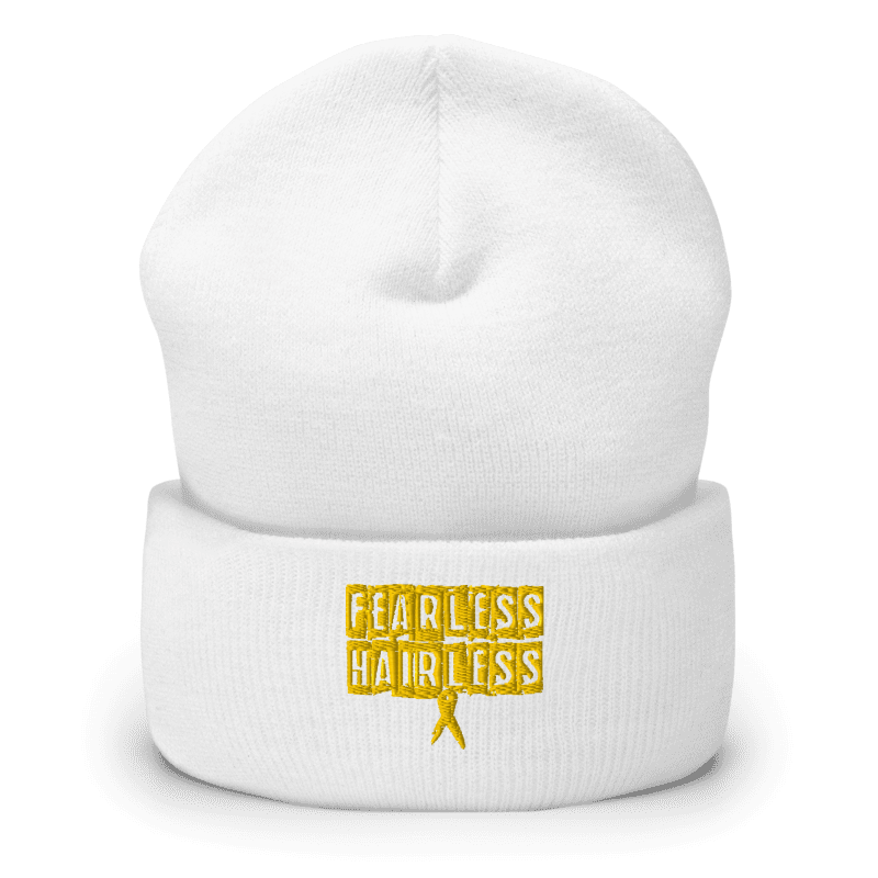 Yellow Fearless Hairless Cuffed Beanie
