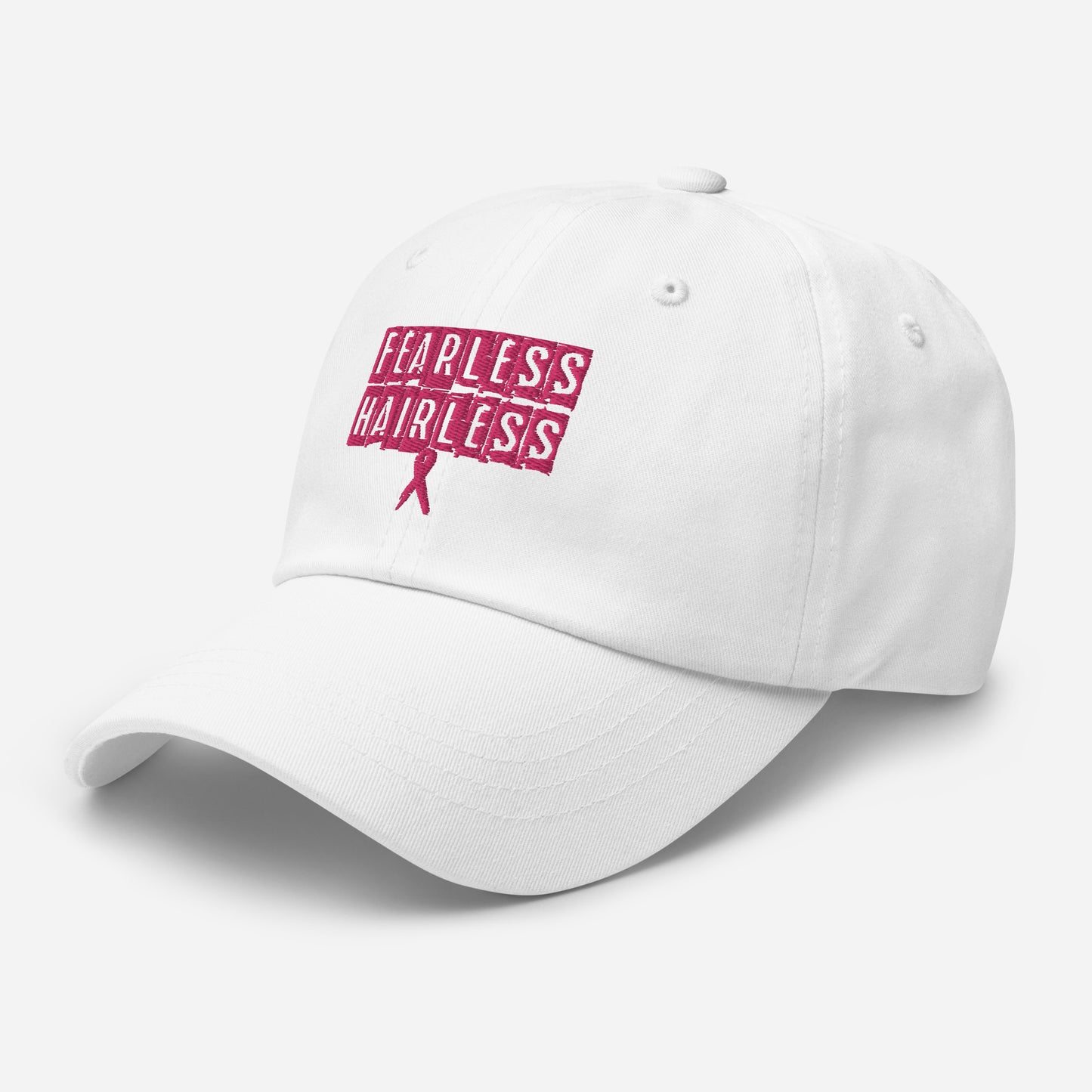 Pink Fearless Hairless Dad hat