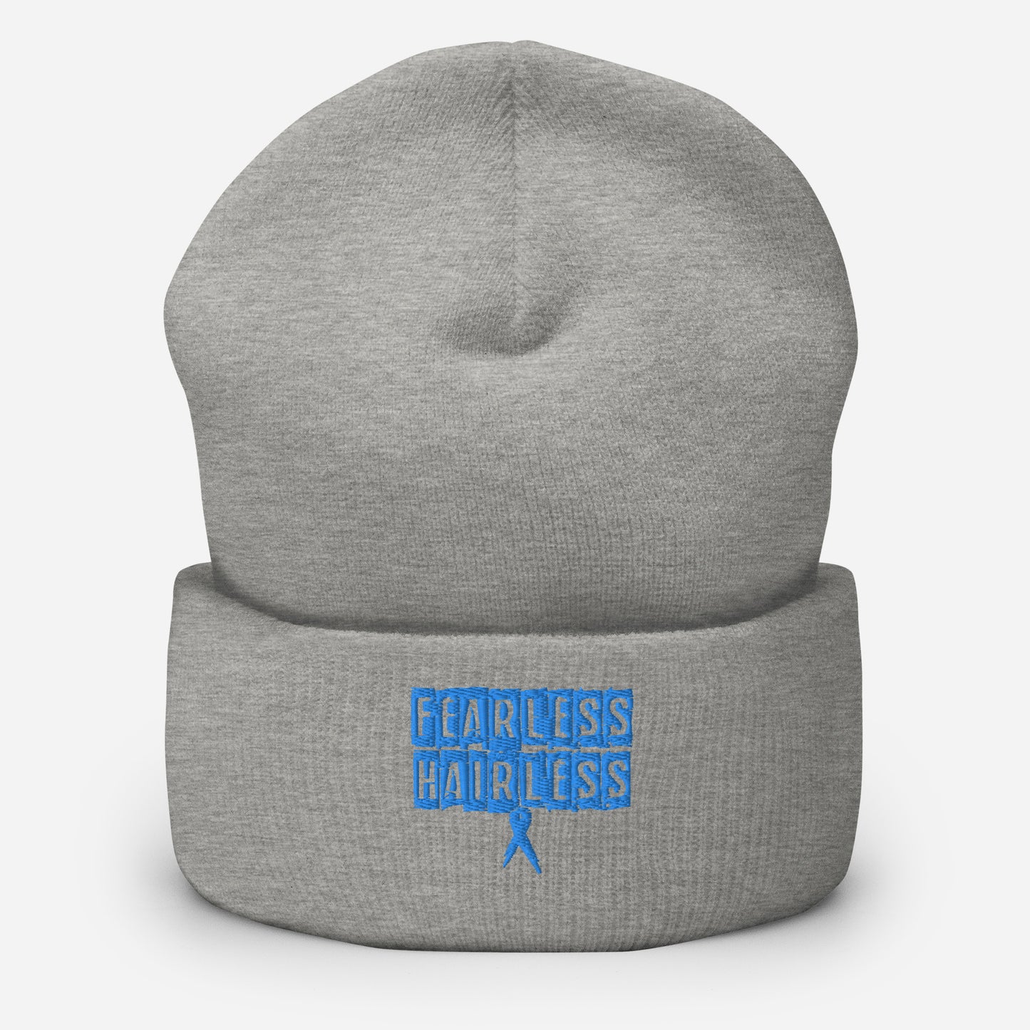 Fearless Hairless Blue Cuffed Beanie