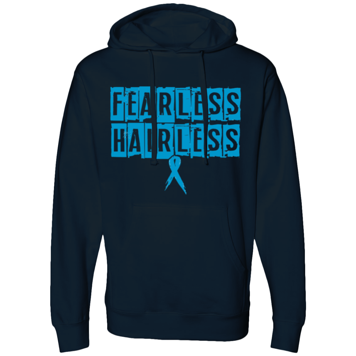 Fearless Hairless Blue Hooded Sweatshirt