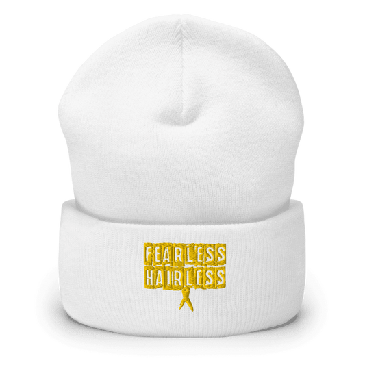 Yellow Fearless Hairless Cuffed Beanie