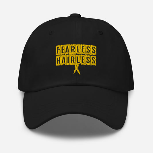 Yellow Fearless Hairless Dad hat