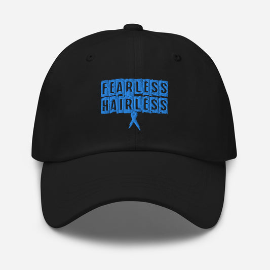 Blue Fearless Hairless Dad hat