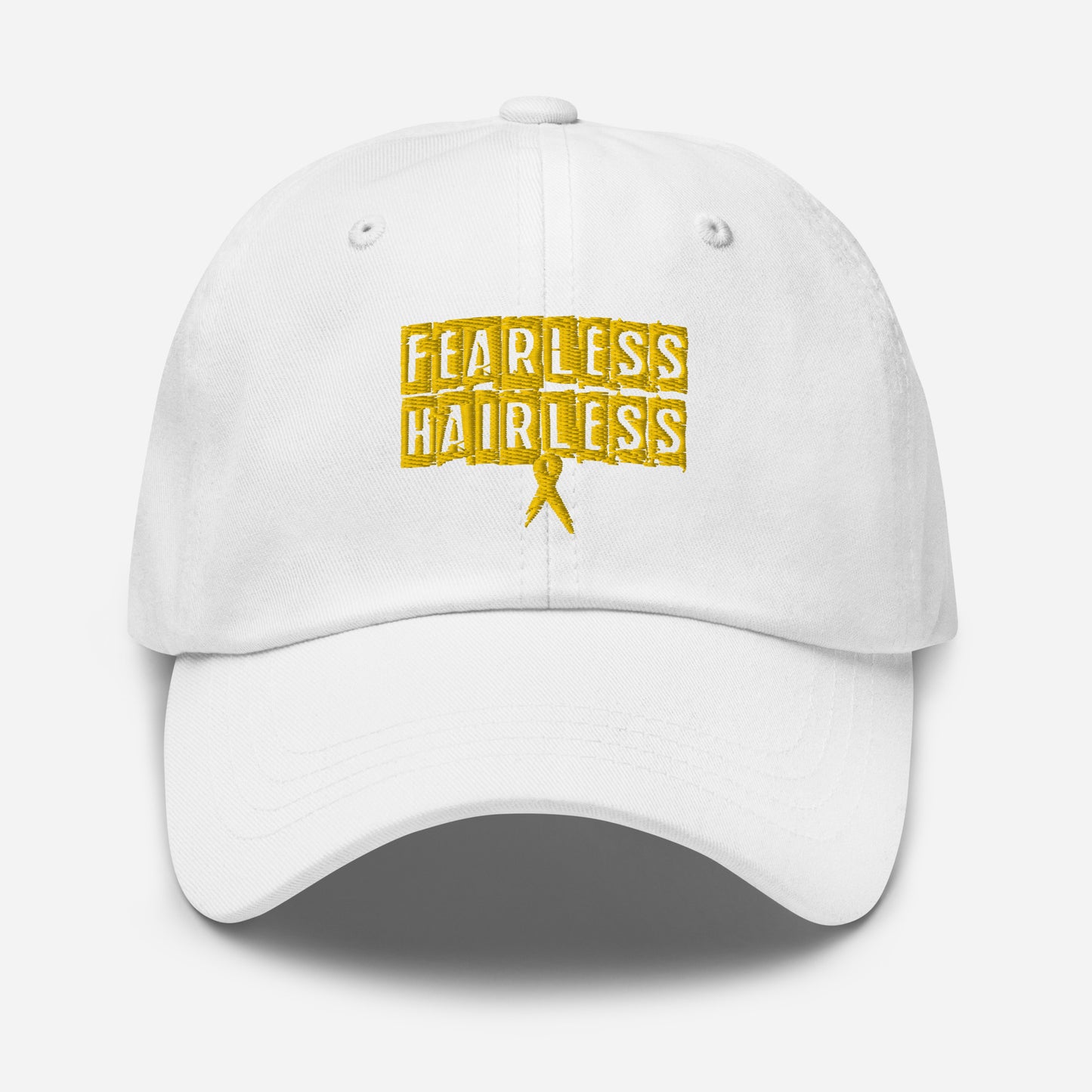 Yellow Fearless Hairless Dad hat