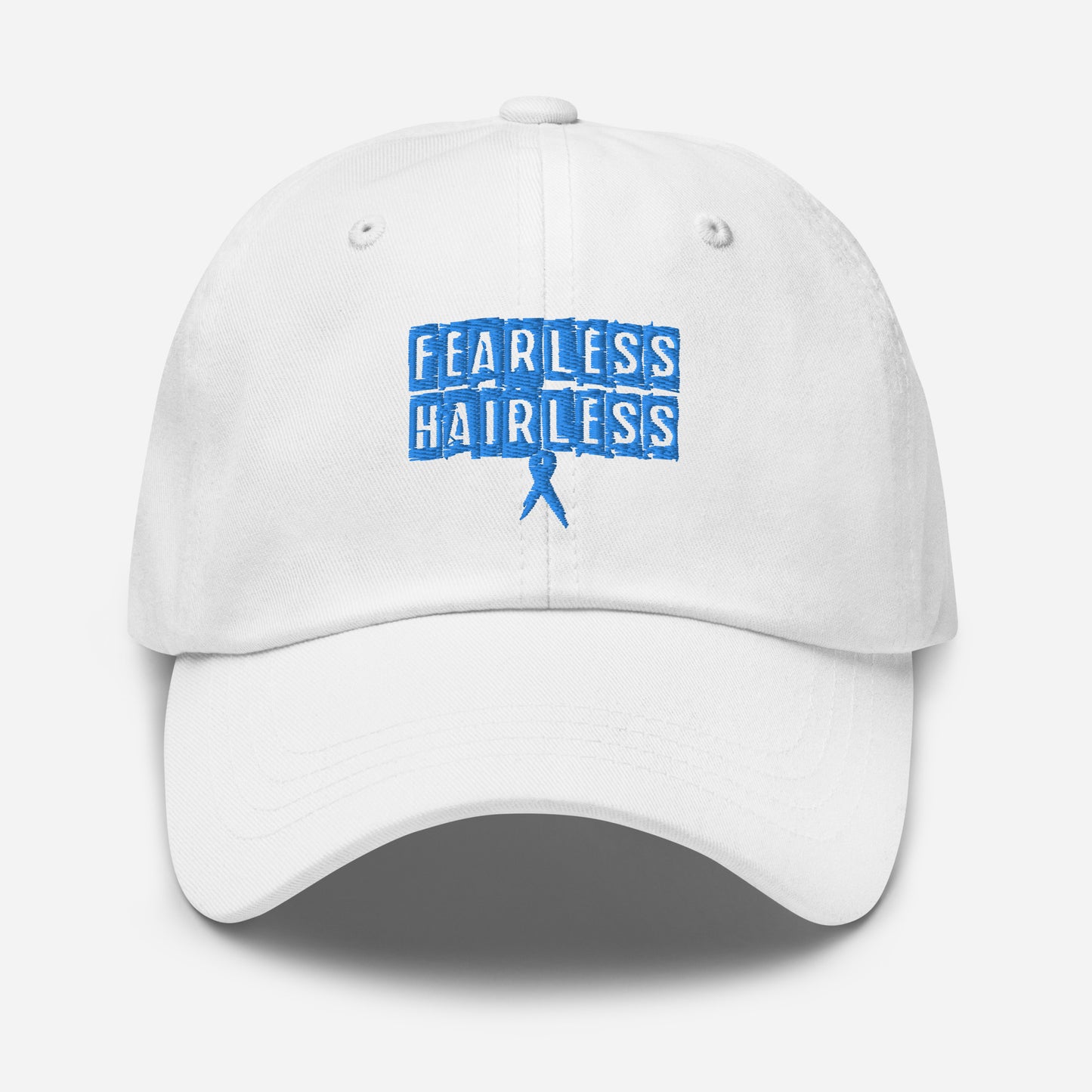 Blue Fearless Hairless Dad hat