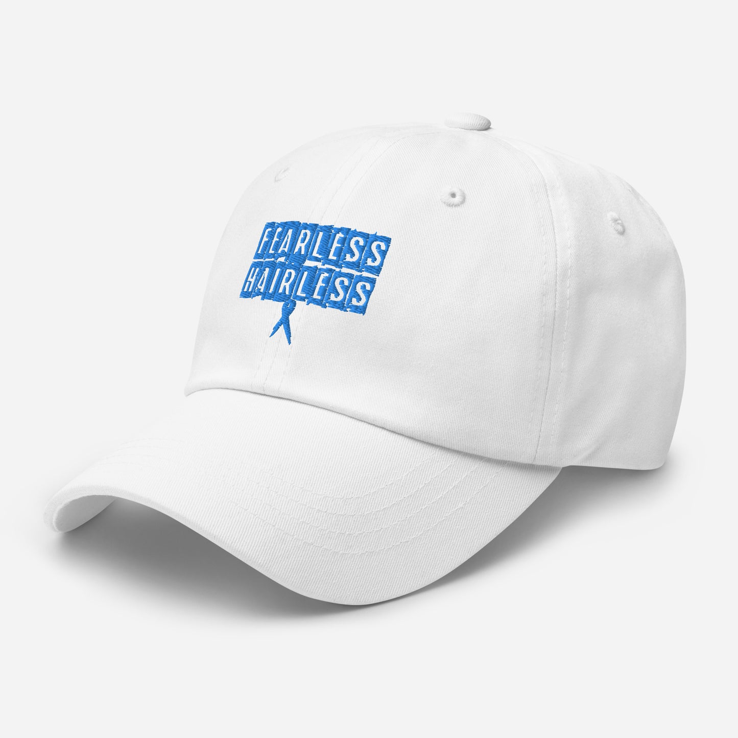 Blue Fearless Hairless Dad hat