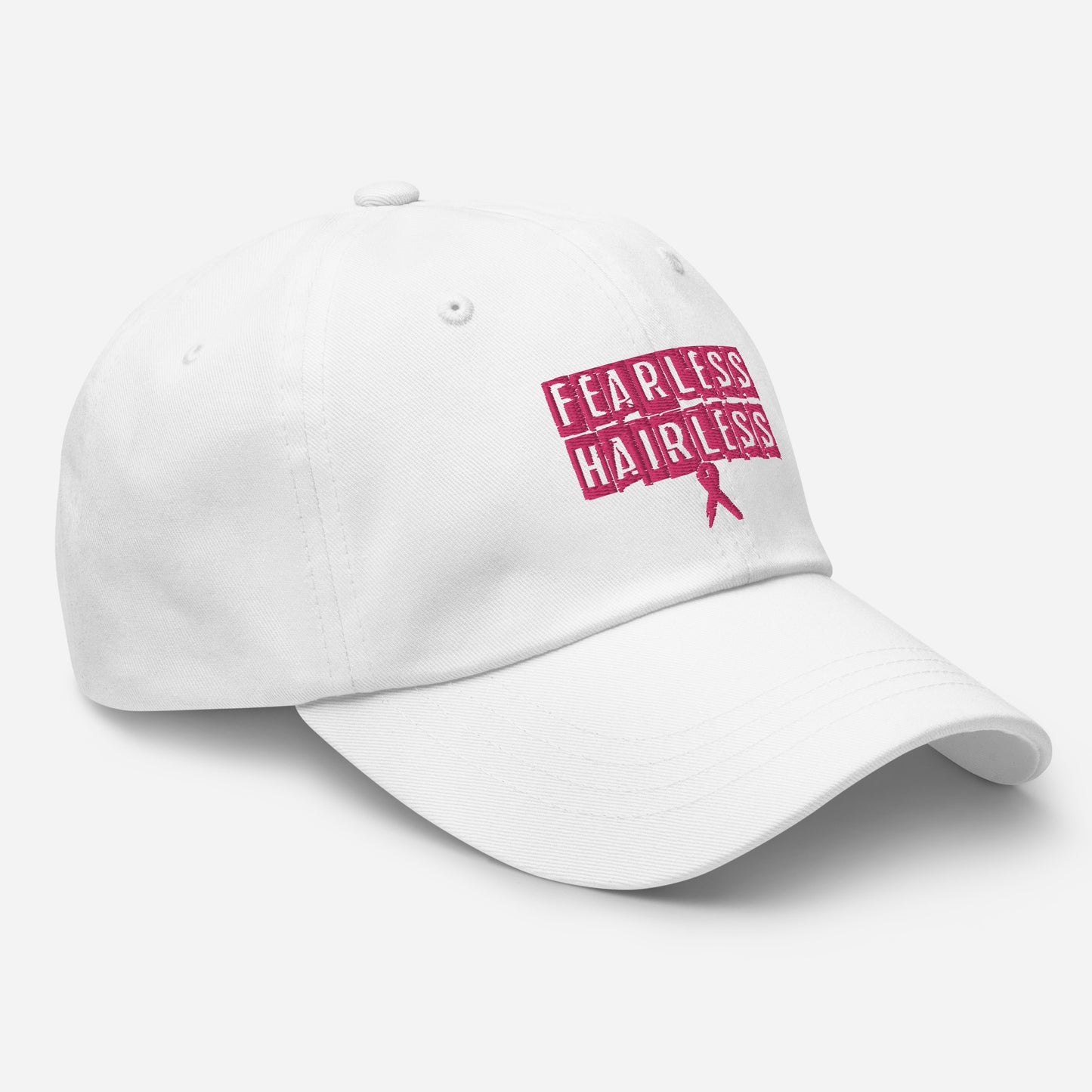 Pink Fearless Hairless Dad hat