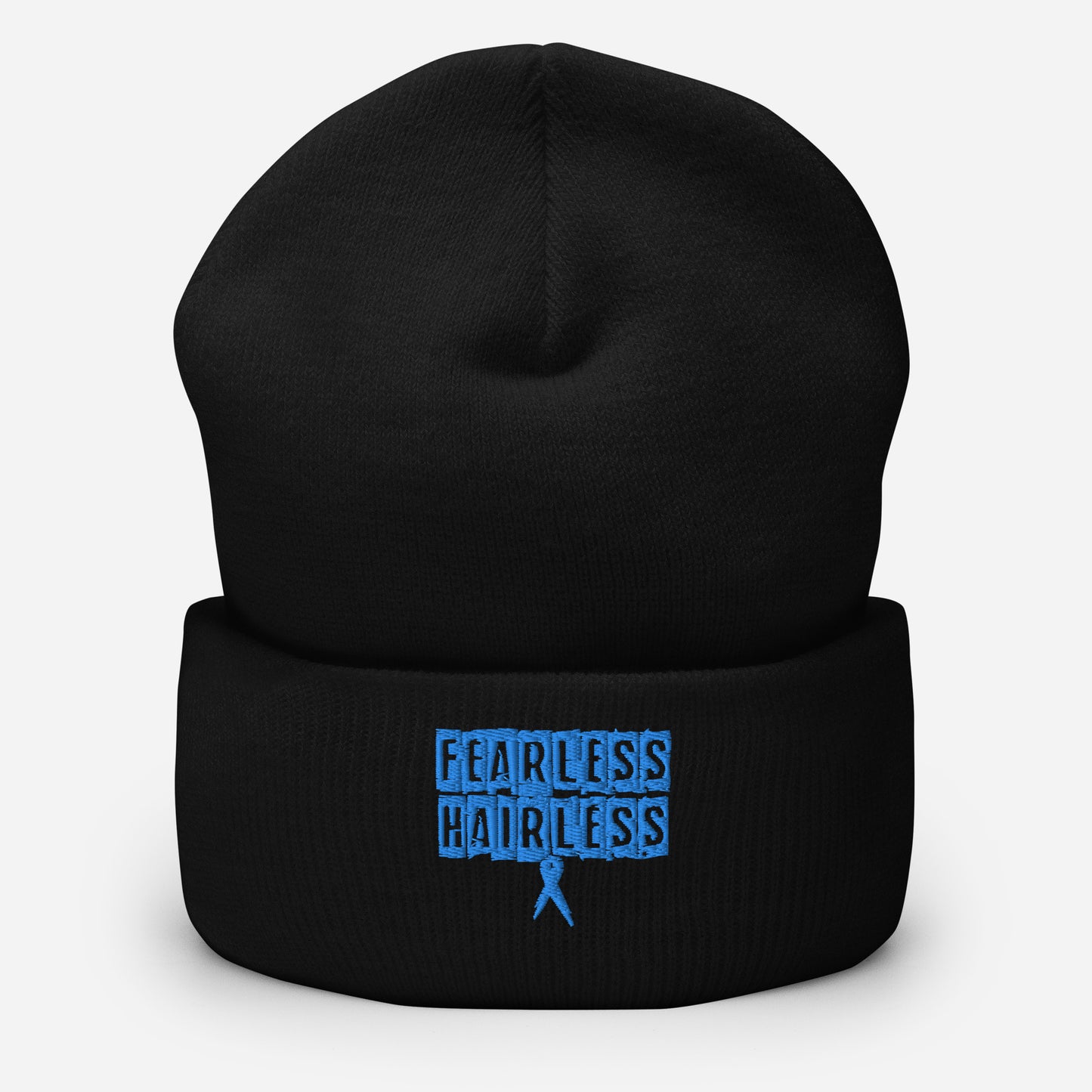 Fearless Hairless Blue Cuffed Beanie