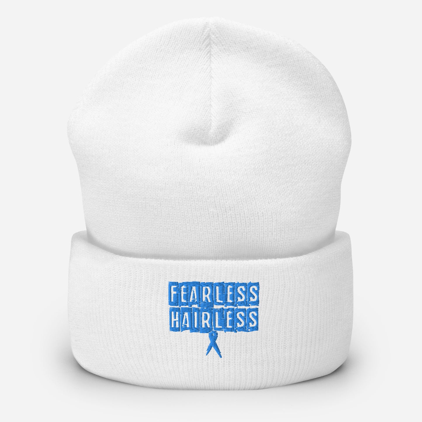 Fearless Hairless Blue Cuffed Beanie